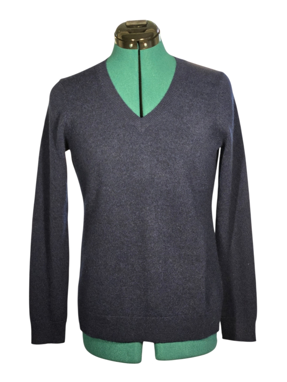 Charter Club Navy Blue 100% Cashmere V-Neck Sweater S